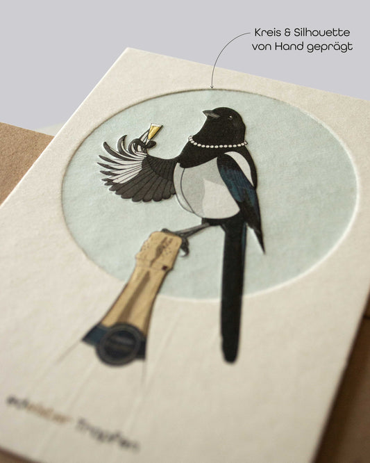 Grußkarte mit Motiv "edelster Tropfen" und Umschlag