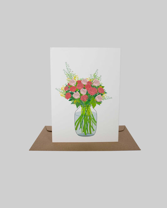 Klappkarte mit Motiv "Blumenstrauß" und Umschlag