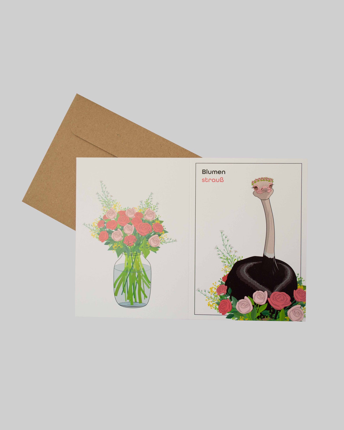 Klappkarte mit Motiv "Blumenstrauß" und Umschlag