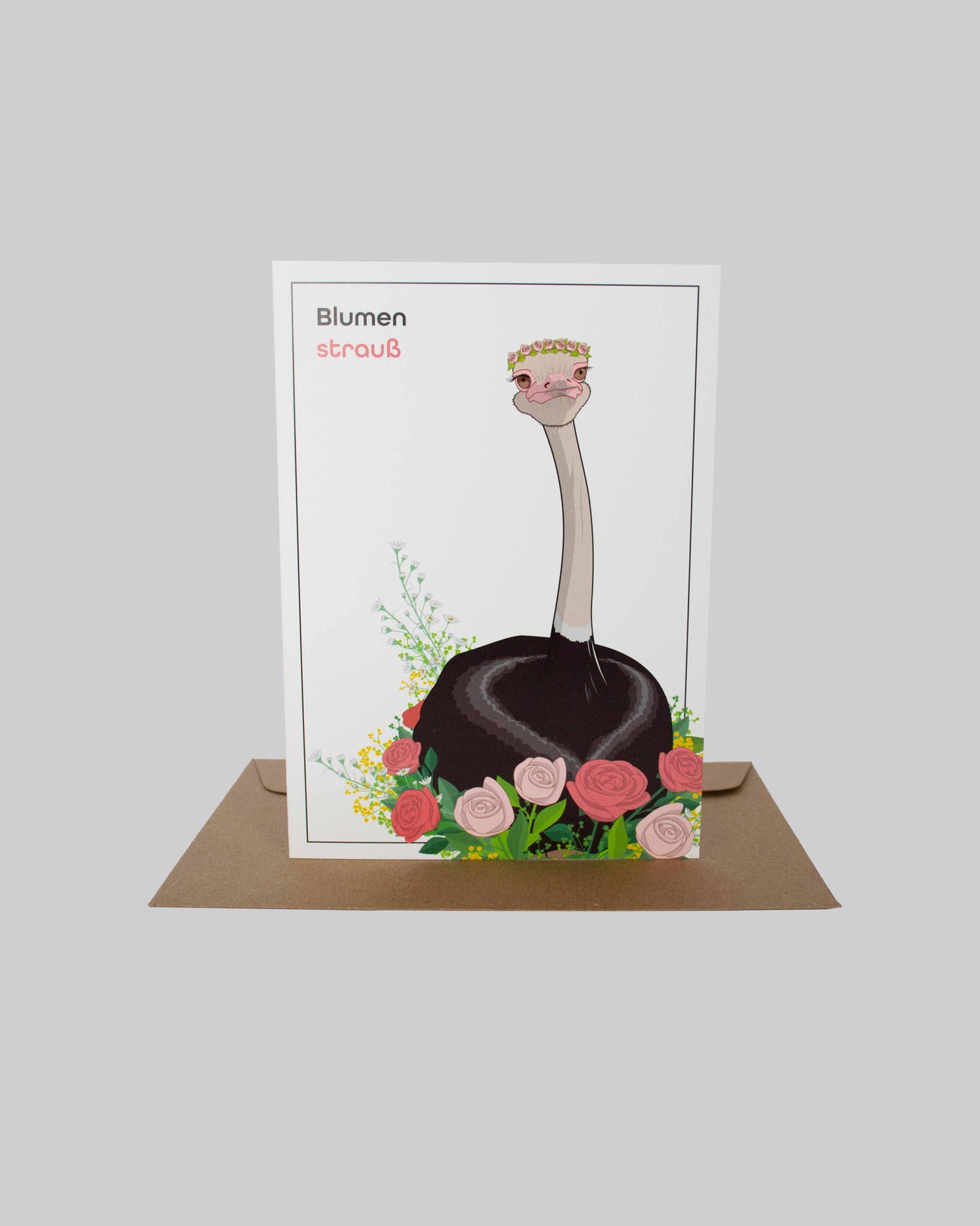 Klappkarte mit Motiv "Blumenstrauß" und Umschlag