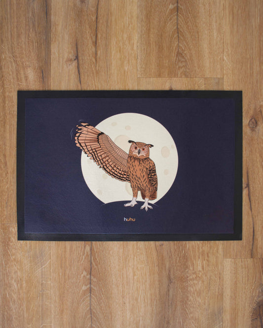 Fußmatte mit Gummirand "huhu"