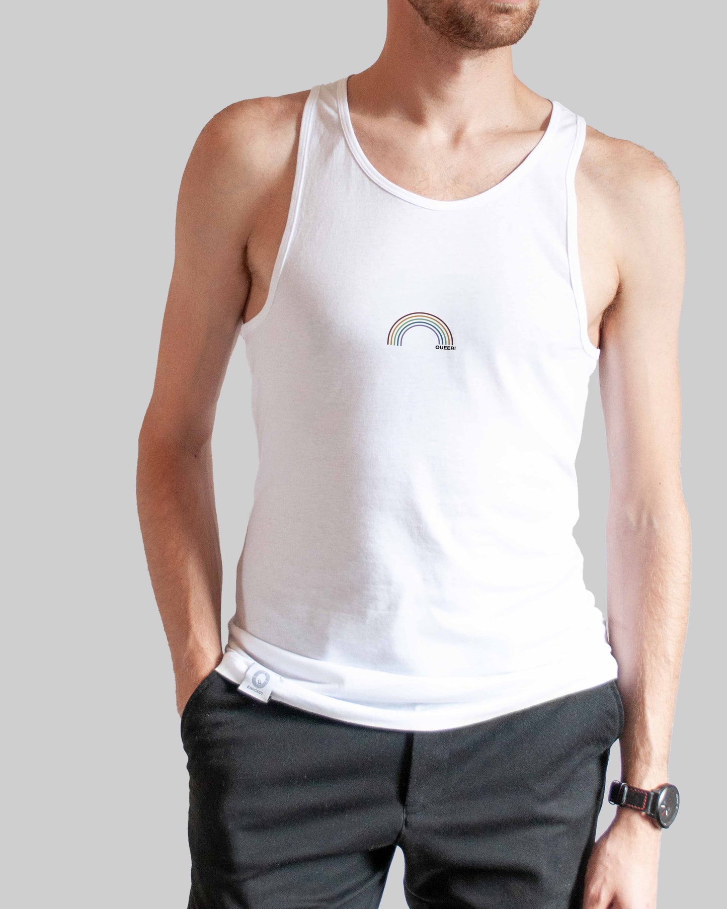 organic Tanktop "queer Regenbogen" in 3 verschiedenen Farben und insgesamt 8 verschiedenen Varianten