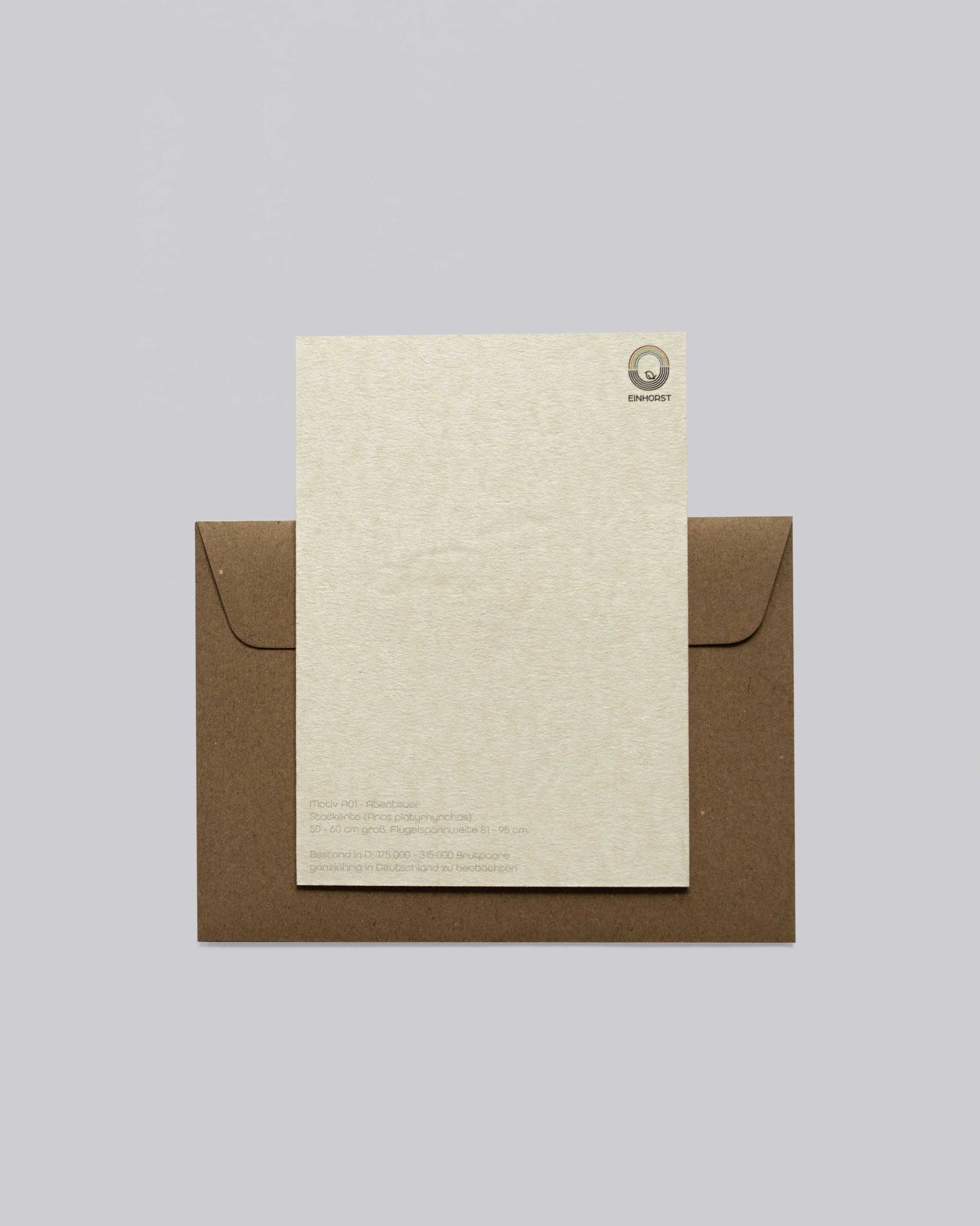 EINHORST® Grußkarte mit Motiv "Abenteuer" und Umschlag, Karte von hinten mit Umschlag