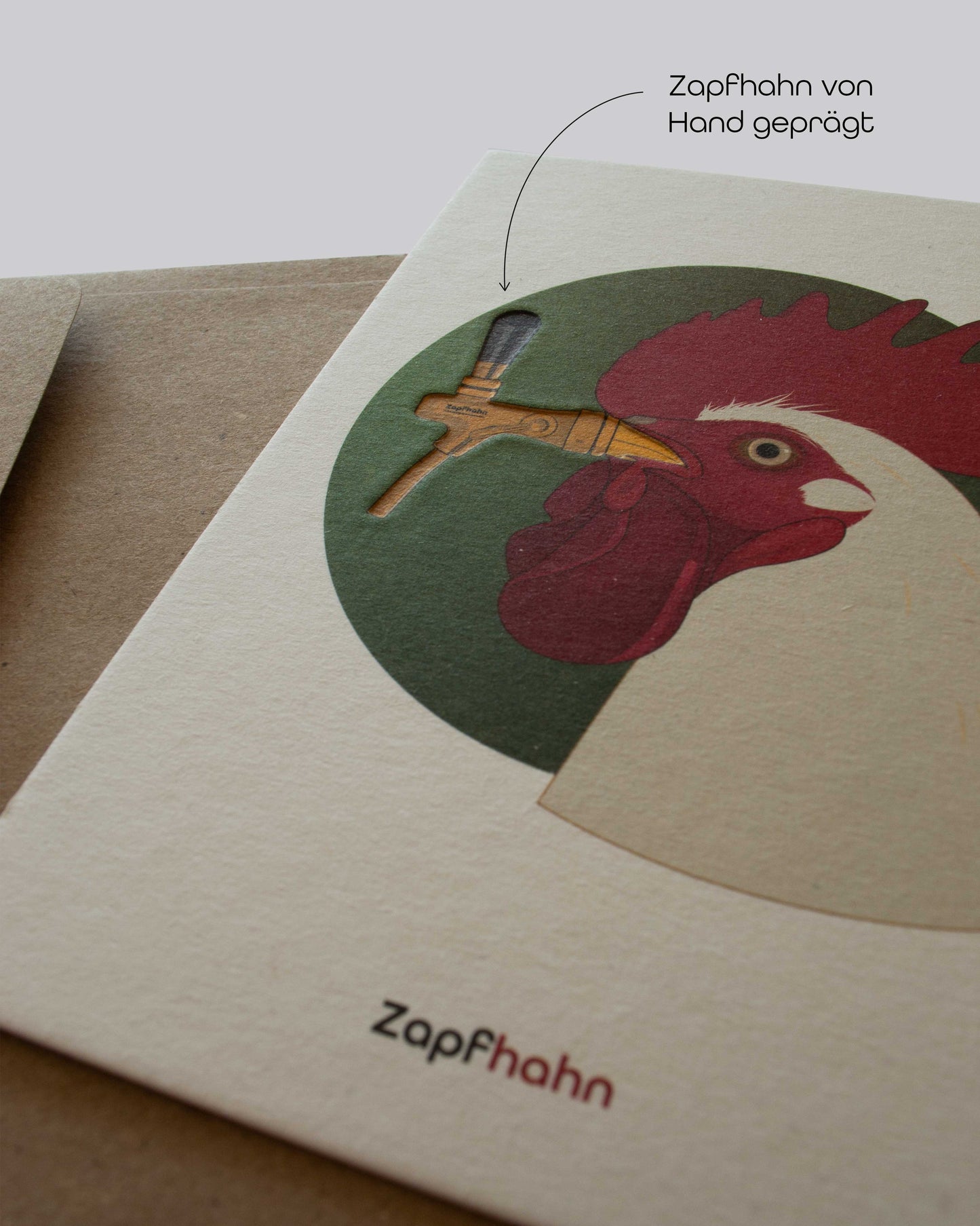 Grußkarte mit Motiv "Zapfhahn" und Umschlag